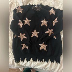 Chic Soul black sweater with stars. Size 2x